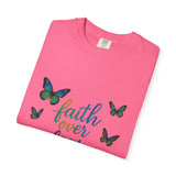 Faith Over Fear T‑Shirt — Christian Heartbeat Butterfly Tee