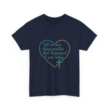 Christian Heart Tee — "Tell me one thing positive that happened to you today"