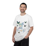 Faith Over Fear T‑Shirt — Christian Heartbeat Butterfly Tee