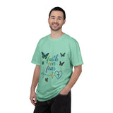 Faith Over Fear T‑Shirt — Christian Heartbeat Butterfly Tee