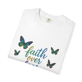 Faith Over Fear T‑Shirt — Christian Heartbeat Butterfly Tee