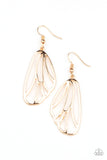 Turn Into A Butterfly - Gold - Paparazzi Accessories -  Item #P5WH-GDXX-091XX Glistening gold bars fan out into a pair of delicately scalloped wings, creating a whimsical display. Earring attaches to a standard fishhook fitting.  Sold as one pair of earrings.