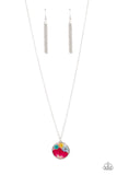 Eternal Spring - Multi - Paparazzi Accessories -  Item #P2SE-MTXX-205XX A colorful collection of wildflowers is encased in a glassy pendant, creating a whimsical display below the collar. Features an adjustable clasp closure.  Sold as one individual necklace. Includes one pair of matching earrings.