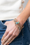 Canyon Flight - Multi - Paparazzi Accessories -  Item #P9SE-URMT-207XX Infused with a dainty silver bird charm, dainty strands of brown suede are adorned in mismatched silver accents and multicolored stones for a colorfully layered look. Features an adjustable clasp closure.  Sold as one individual bracelet.