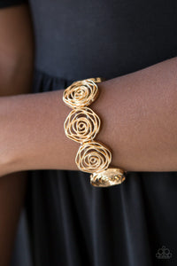 Beat Around The ROSEBUSH - Gold Paparazzi Accessories