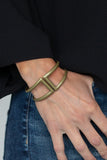 Geo Glam – Brass Hinge Cuff Bracelet - Paparazzi Accessories