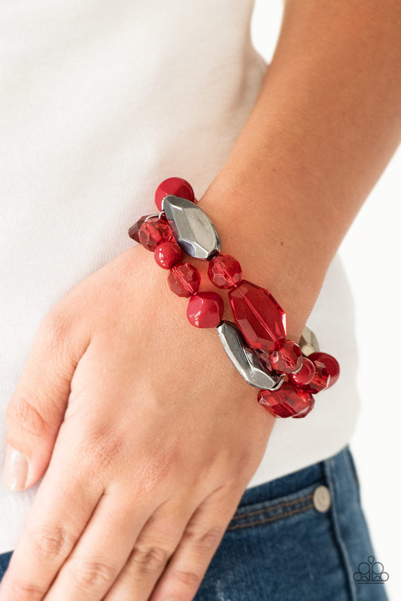 Rockin Rock Candy - Red - Paparazzi Accessories