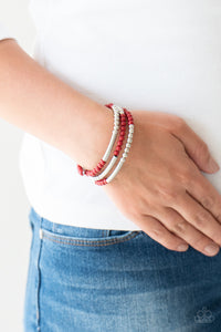 Tourist Trap - Red - Paparazzi Accessories COIL BRACELET $5