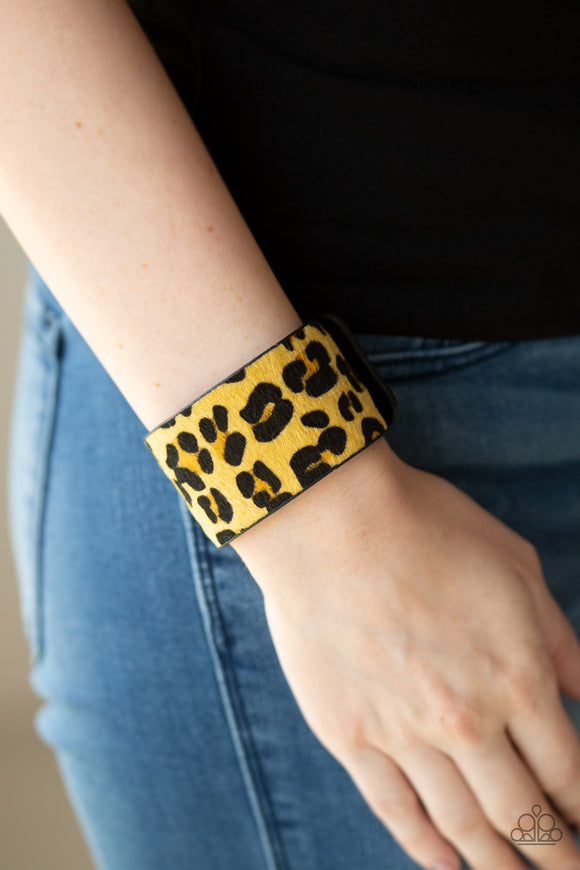 Cheetah Cabana - Yellow - Paparazzi Accessories BRACELET SNAP $5