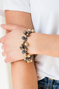 Invest In This - Black - Paparazzi Accessories  Featuring shiny, faceted, and mesh finishes, mismatched copper, gold, and gunmetal beads trickle from the wrist for an edgy industrial look. Features an adjustable clasp closure.  Sold as one individual bracelet.   Get The Complete Look! Necklace: "Building My Brand - Black" (Sold Separately) SN0197