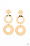 Pop Idol - Gold - Paparazzi Accessories EARRINGS