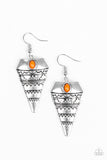 Jurassic Journey - Orange - Paparazzi Accessories EARRINGS