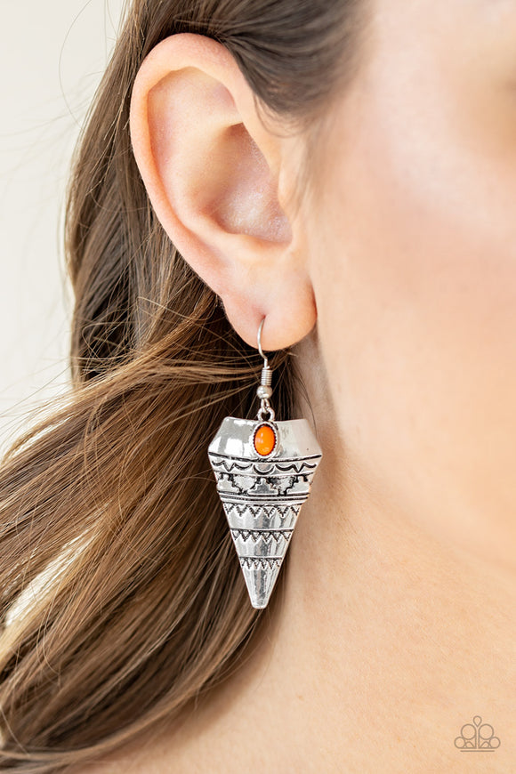 Jurassic Journey - Orange - Paparazzi Accessories EARRINGS
