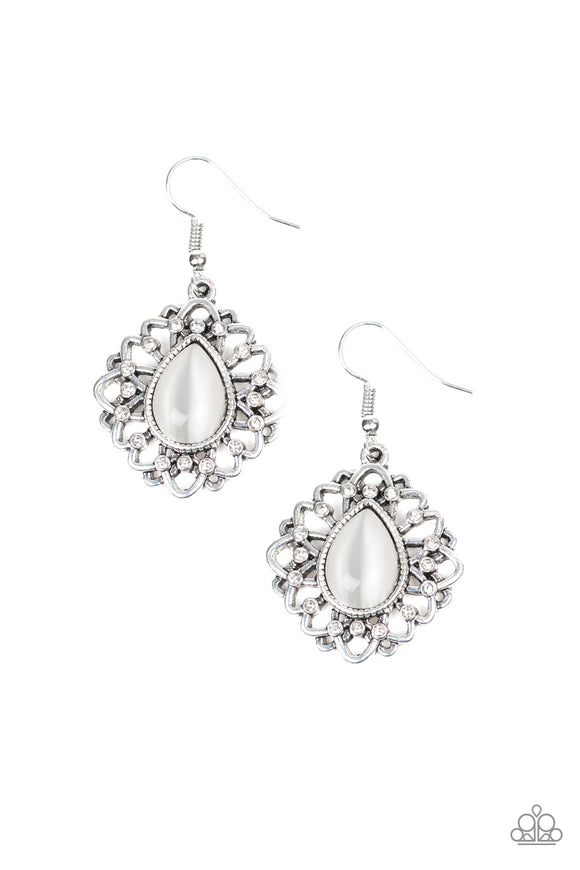 Totally GLOWN Away - White - Paparazzi Accessories EARRINGS $5