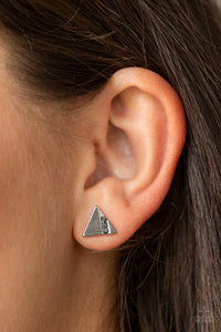 Pyramid Paradise - Silver - Paparazzi Accessories $5 EARRINGS