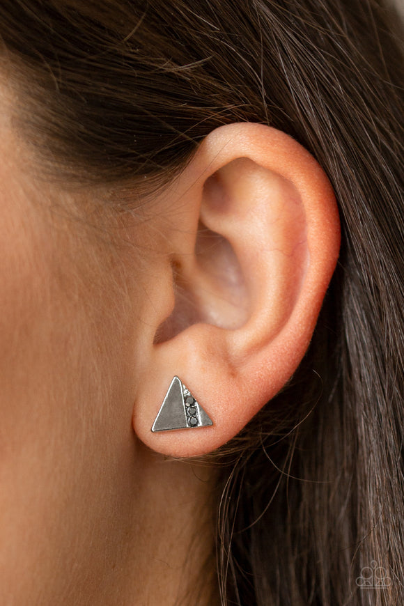 Pyramid Paradise - Silver - Paparazzi Accessories $5 EARRINGS