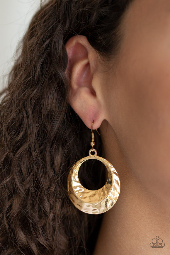Savory Shimmer - Gold - Paparazzi Accessories $5 EARRINGS