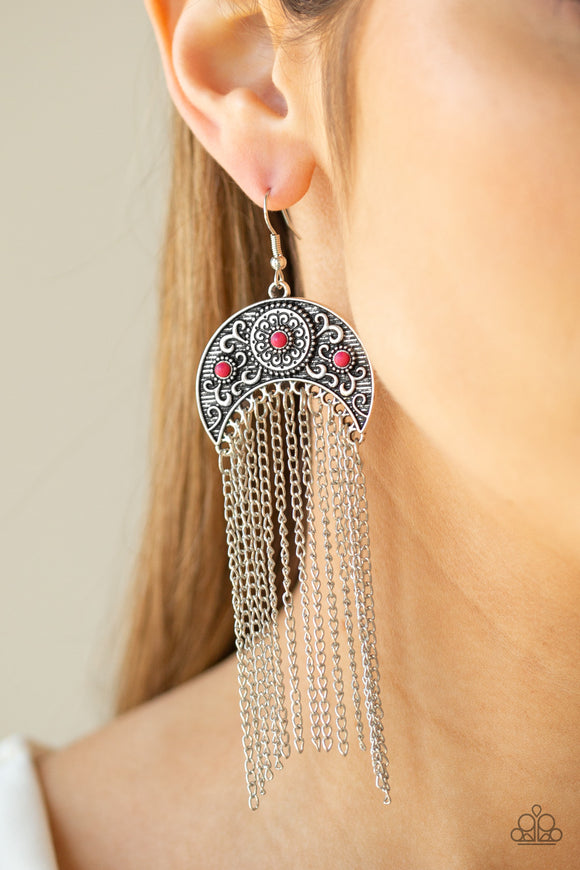 Lunar Melody - Pink - Paparazzi Accessories $5 EARRINGS