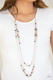Seasonal Sensation - Brown - Paparazzi Accessories LONG NECKLACE