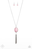 Tasseled Tranquility - Pink - Paparazzi Accessories $5 NECKLACE AND MATCHING EARRINGS