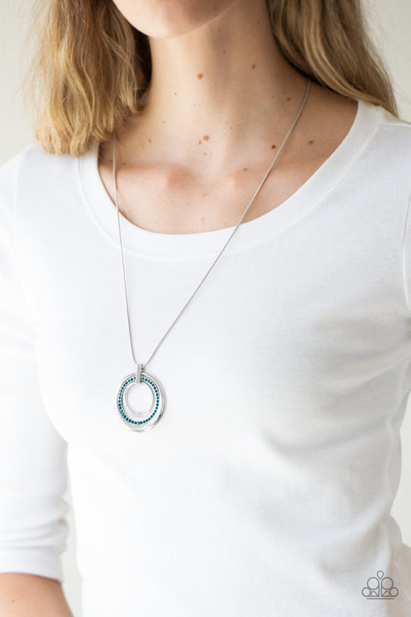 Gather Around Gorgeous - Blue - Paparazzi Accessories $5 NECKLACE