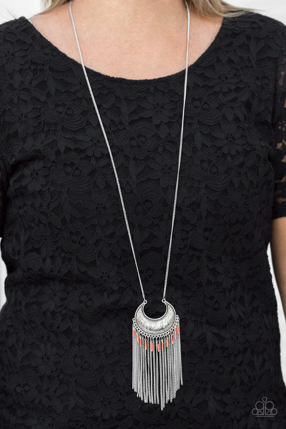 Mad About Madagascar - Orange - Paparazzi Accessories $5 LONG NECKLACE