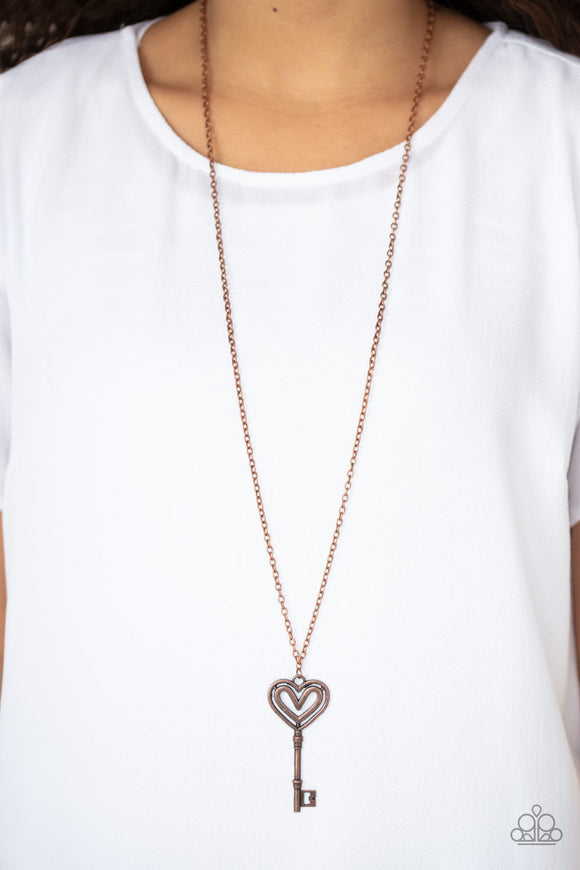 Unlock My Heart - Copper - Paparazzi Accessories