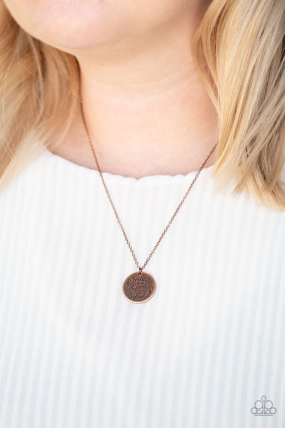 All You Need Is Trust - Copper - Paparazzi Accessories NECKLACE