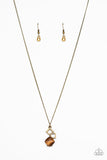 Stylishly Square - Brass - Paparazzi Accessories NECKLACE
