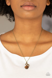 Stylishly Square - Brass - Paparazzi Accessories NECKLACE