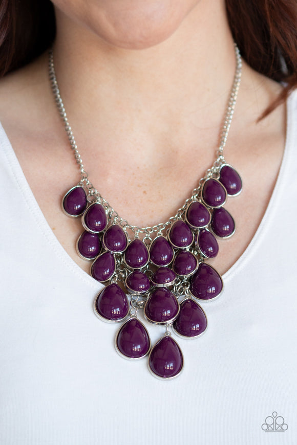 Shop Til You TEARDROP - Purple - Paparazzi Accessories $5 SHORT NECKLACE