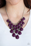 Shop Til You TEARDROP - Purple - Paparazzi Accessories $5 SHORT NECKLACE