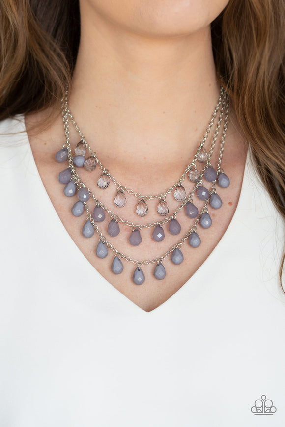 Melting Ice Caps - Silver - Paparazzi Accessories $5 NECKLACE